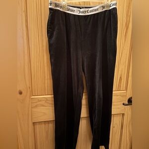 Juicy Couture Black Velour Pants w/ rhinestone name size large